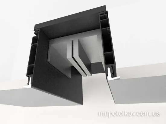 монтаж розсувної системи в стелю з ПВХ