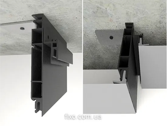 дворівнева натяжна стеля з тіньовим профілем