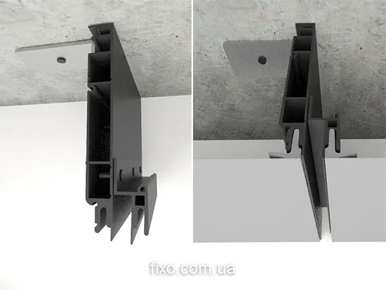сепарація натяжної стелі з тіньовим швом