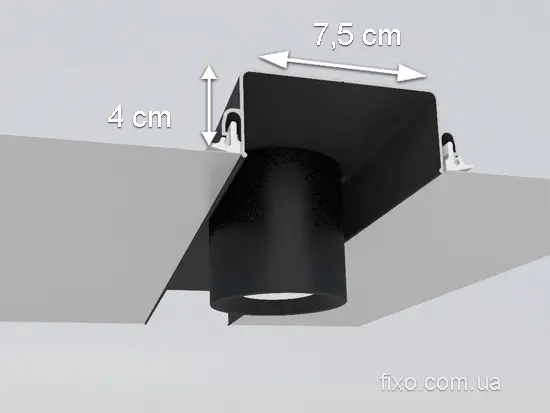 схема установки ніші в натяжній стелі