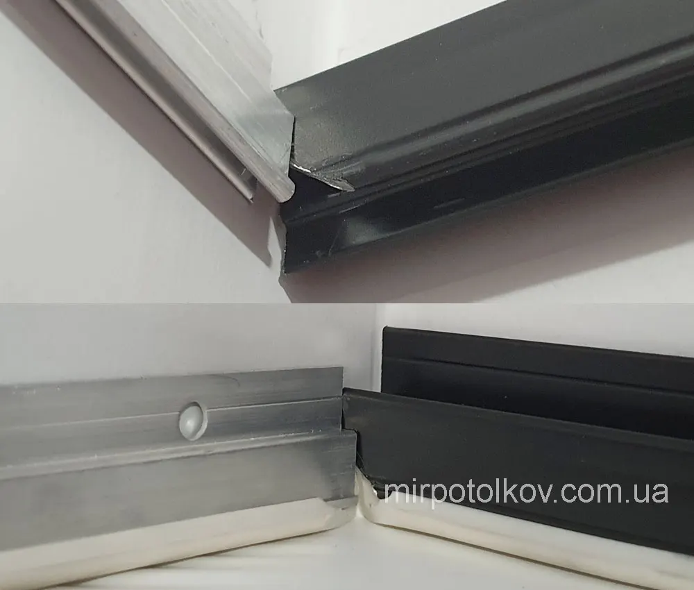 внутрішній кут стик безщілинного профілю і тіньового МП8