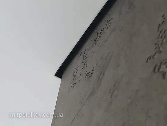 кут тіньової натяжної стелі системи FIXO