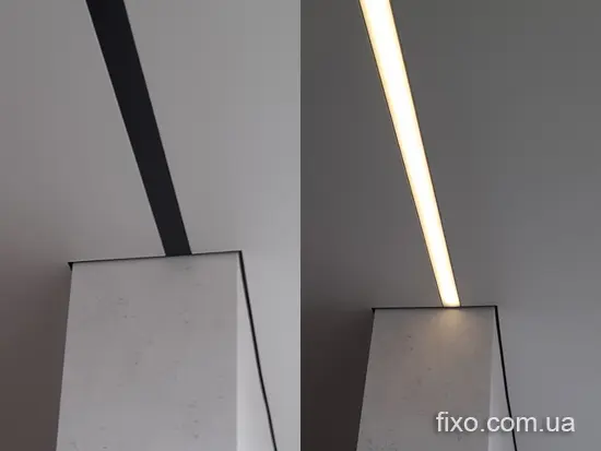 світлова лінія з чорним розсіювачем