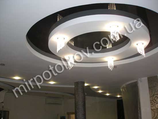 круглый черный глянцевый потолок