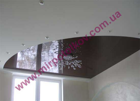 черный натяжной потолок в кухне